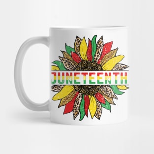 Juneteenth Flag Sunflower Black History African American Mug